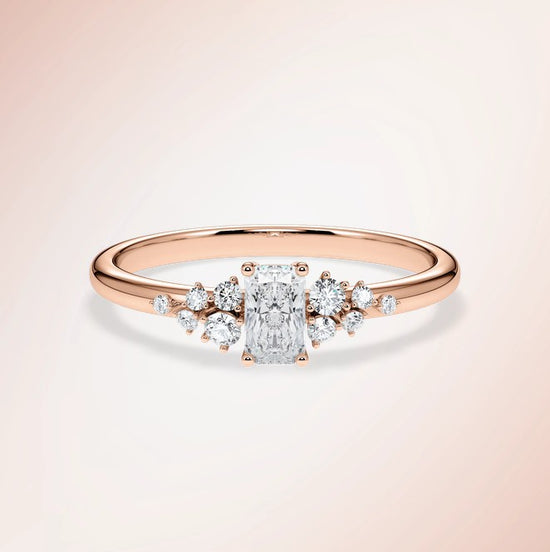 Verlobungsring Rosegold 585 mit Diamanten I MIRA RADIANT