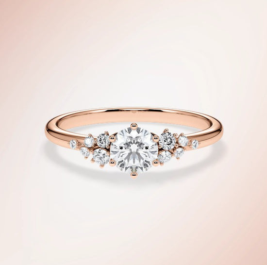 Verlobungsring Rosegold 585 mit Diamanten I MIRA