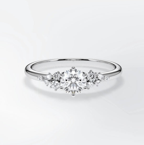 Verlobungsring Weißgold 585 mit Diamanten I MIRA