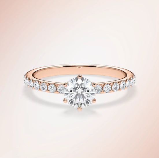 Verlobungsring Roségold 585 mit Diamanten I SKY