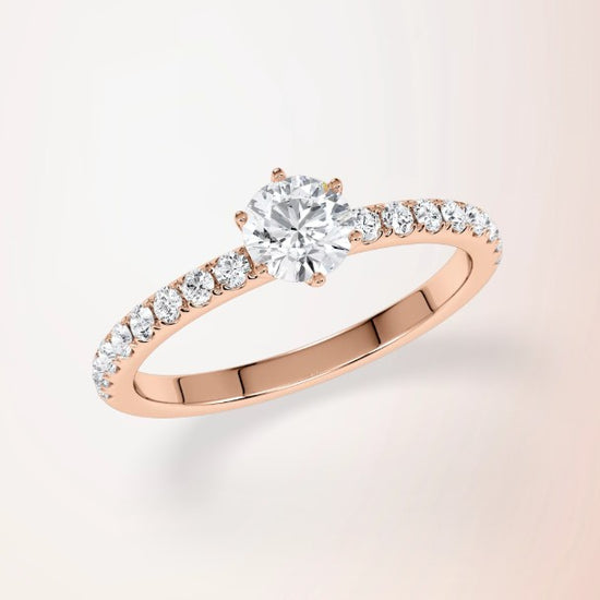 Verlobungsring Rosegold 585 mit Diamanten I SKY