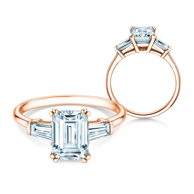 Verlobungsring Rosegold Emerald Diamant München